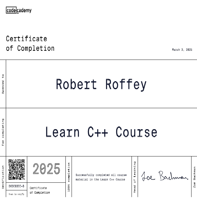 Codecademy Certificate